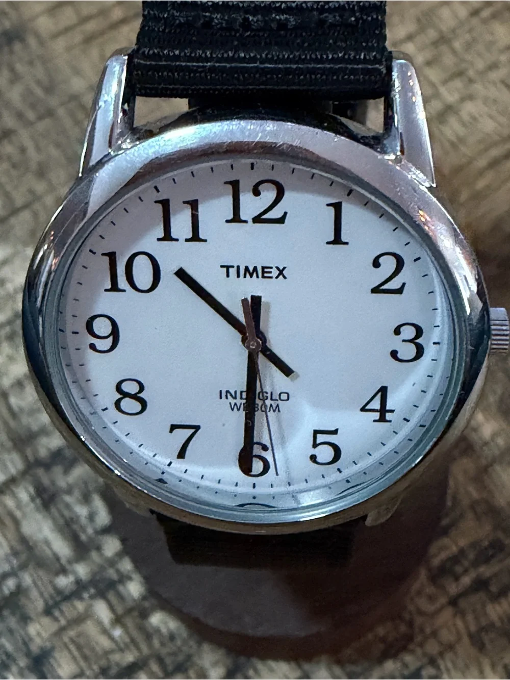 Timex Indiglo Men’s Watch - NEW Black Nylon Band + NEW Battery